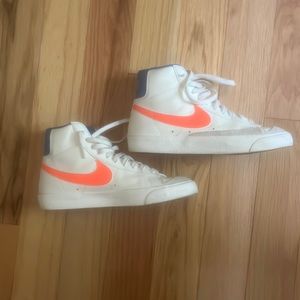 Neon Blue and Orange Nike Blazers Size 8.5